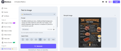 Media - AI menu generator